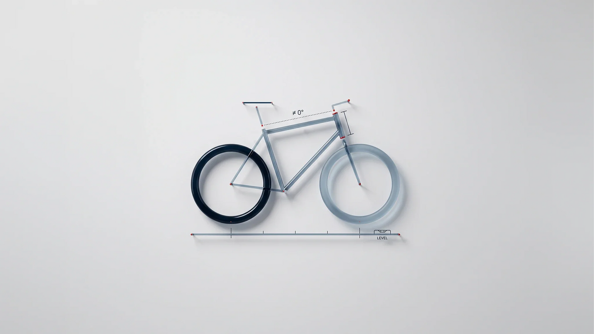 How to hang a bike with a sloping top tube so it sits level