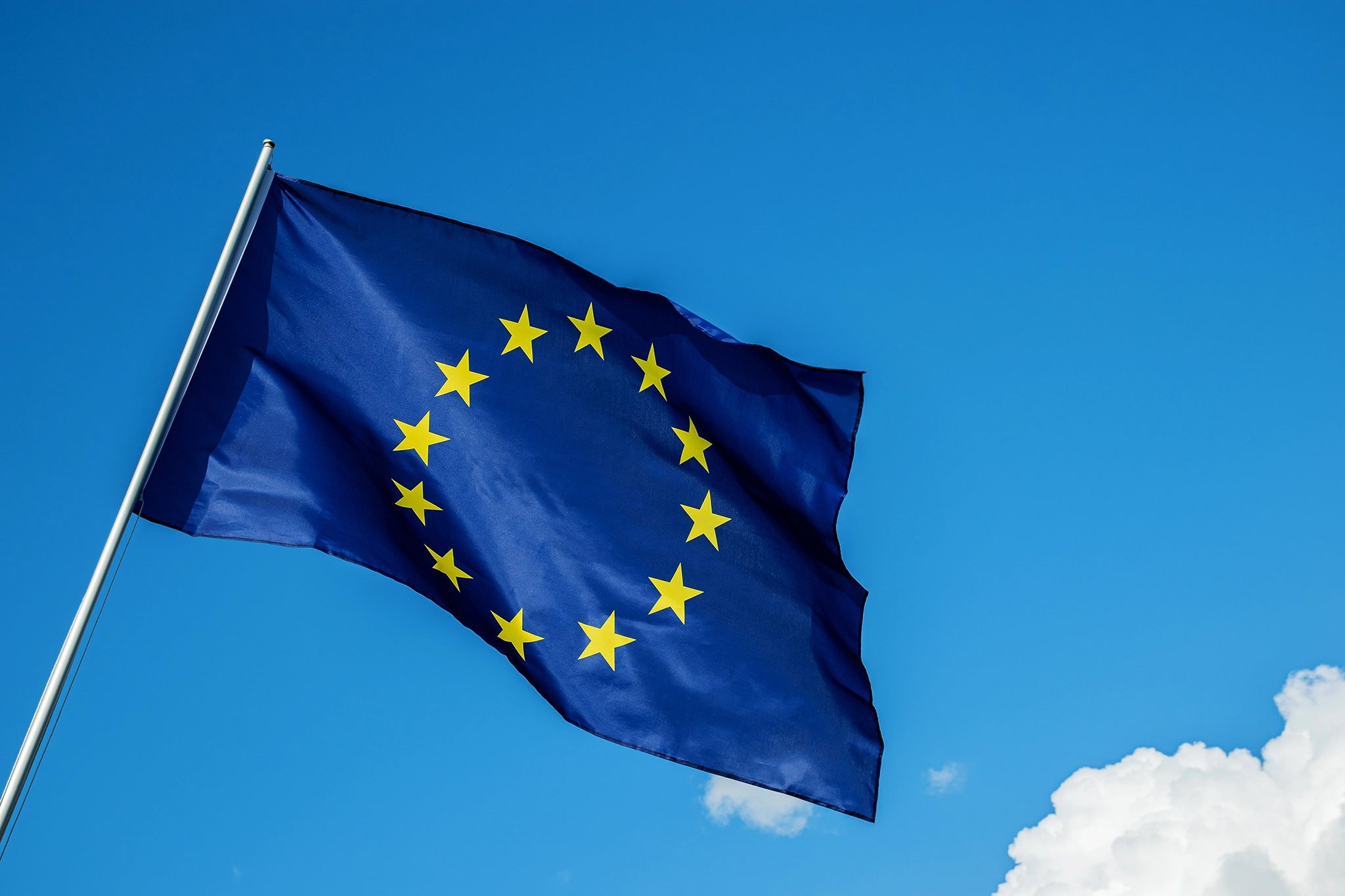 The European Union flag representing the local and high-quality production of Hold My Bike (HMB) products within the EU.